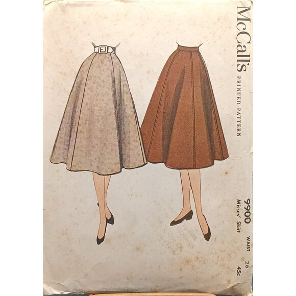 Vintage McCalls Printed Pattern No. 9900 Misses Skirt Waist 26 - Picture 1 of 2